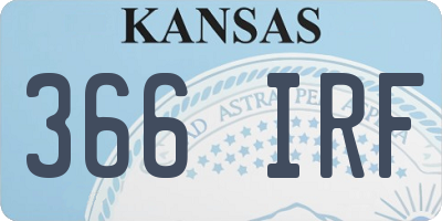 KS license plate 366IRF
