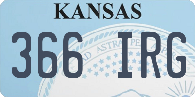 KS license plate 366IRG