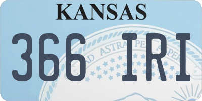 KS license plate 366IRI