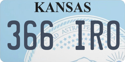 KS license plate 366IRO