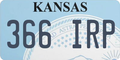 KS license plate 366IRP