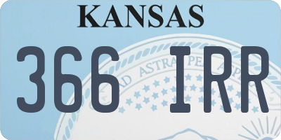 KS license plate 366IRR
