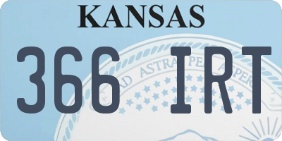KS license plate 366IRT