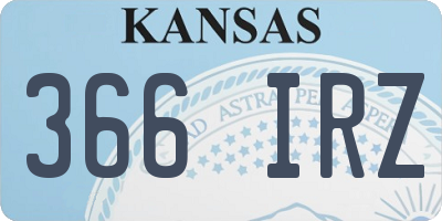 KS license plate 366IRZ