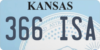 KS license plate 366ISA