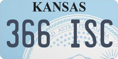 KS license plate 366ISC