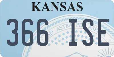 KS license plate 366ISE