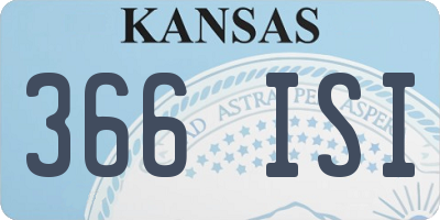 KS license plate 366ISI