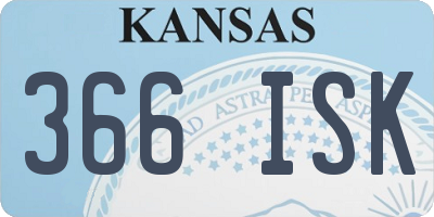 KS license plate 366ISK