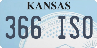 KS license plate 366ISO