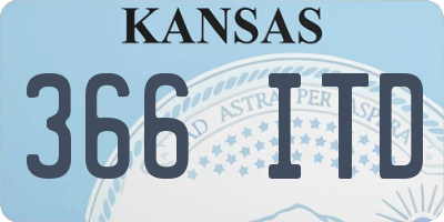 KS license plate 366ITD