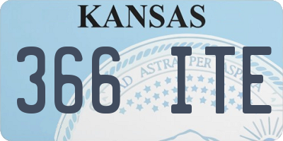 KS license plate 366ITE