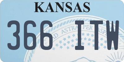 KS license plate 366ITW