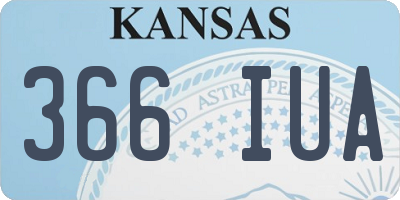 KS license plate 366IUA