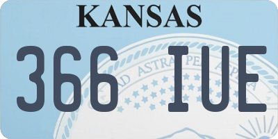 KS license plate 366IUE