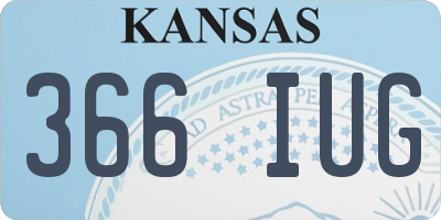 KS license plate 366IUG