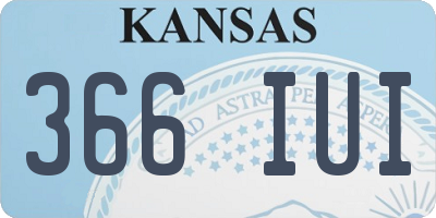 KS license plate 366IUI