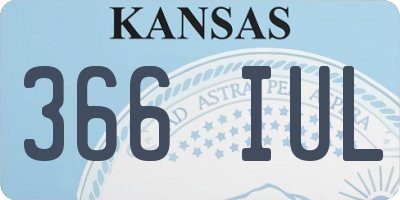 KS license plate 366IUL