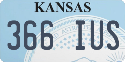 KS license plate 366IUS