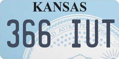 KS license plate 366IUT
