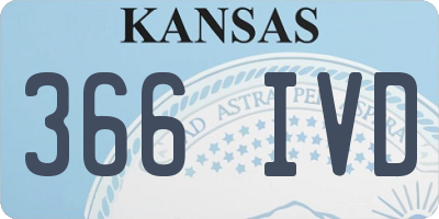 KS license plate 366IVD