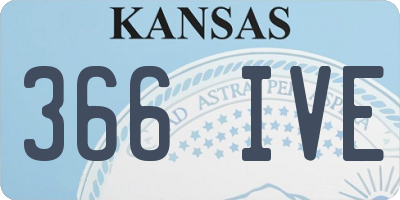 KS license plate 366IVE