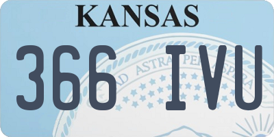 KS license plate 366IVU