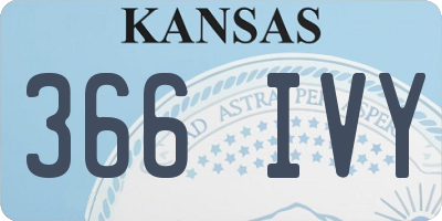 KS license plate 366IVY