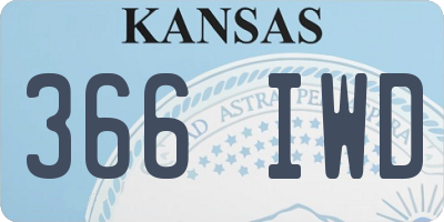 KS license plate 366IWD