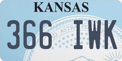 KS license plate 366IWK