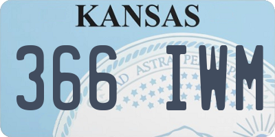 KS license plate 366IWM