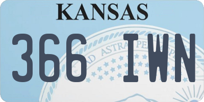 KS license plate 366IWN