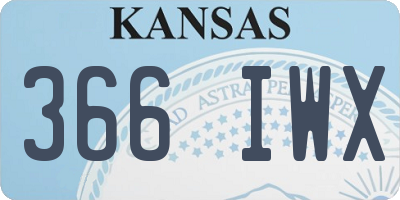 KS license plate 366IWX