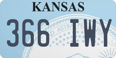 KS license plate 366IWY
