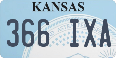 KS license plate 366IXA