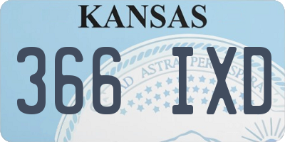 KS license plate 366IXD