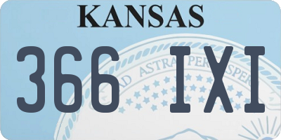 KS license plate 366IXI