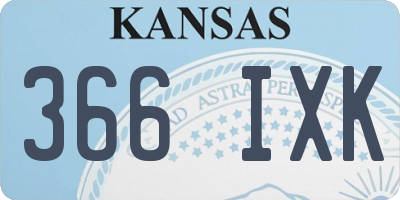 KS license plate 366IXK