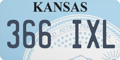 KS license plate 366IXL