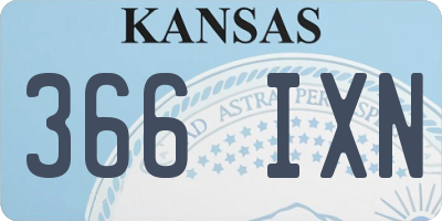 KS license plate 366IXN