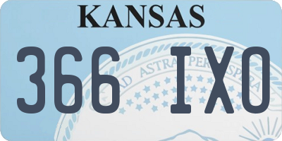 KS license plate 366IXO