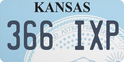 KS license plate 366IXP