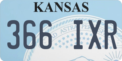 KS license plate 366IXR