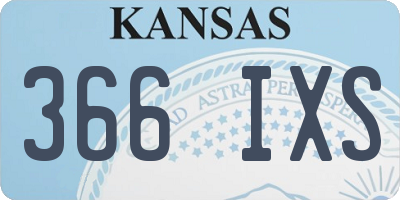 KS license plate 366IXS