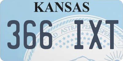 KS license plate 366IXT