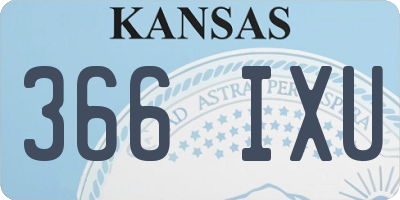 KS license plate 366IXU