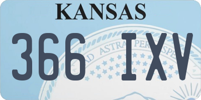 KS license plate 366IXV