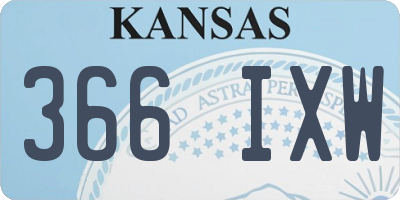 KS license plate 366IXW