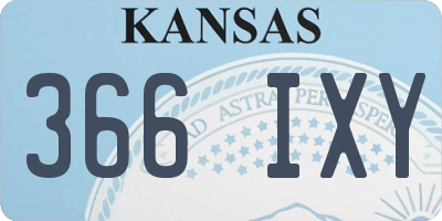 KS license plate 366IXY