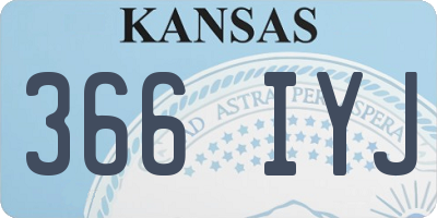 KS license plate 366IYJ